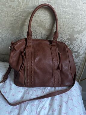 Women's Brown Leather Satchel Handbag - Classic Everyday Tote